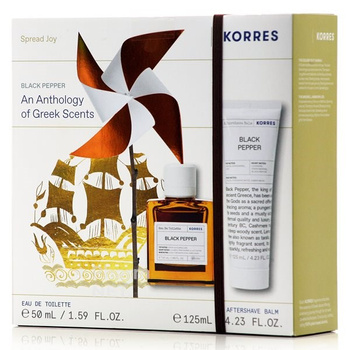 Korres Black Pepper Zestaw – Woda Toaletowa, 50 ml + Balsam po Goleniu, 125 ml