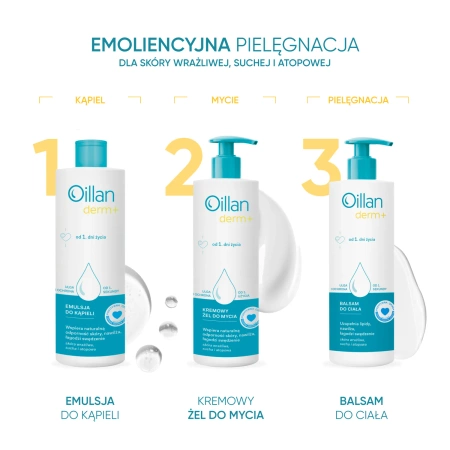 OILLAN DERM+ Kremowy Żel do Mycia, 400ml