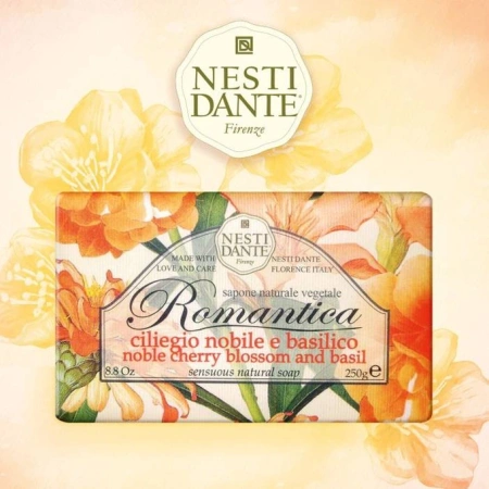Nesti Dante - Naturalne Mydło Wiśnia i Bazylia – Kwiatowo-Owocowy Zapach, 250g