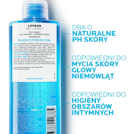 LA ROCHE-POSAY LIPIKAR Żel Myjący do Twarzy i Ciała, 750ml