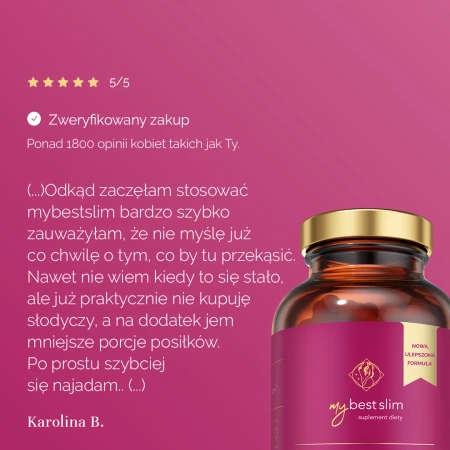 MyBestSlim - Skuteczny Suplement na Odchudzanie, 180 kapsułek 