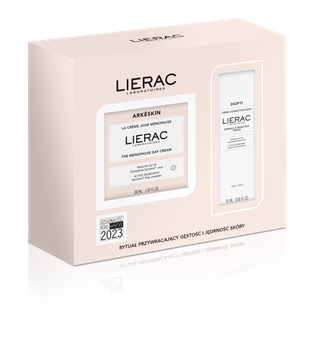 LIERAC ARKESKIN Zestaw Krem na dzień dla kobiet w okresie menopauzy, 50ml + Krem pod oczy przeciwzmarszczkowy, 15ml