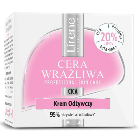 Lirene Cera Wrażliwa Krem Łagodzący – Krem do Skóry Wrażliwej, 50ml 