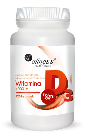 Aliness Witamina D3 FORTE OIL 4000 j.m. , 120 kapsułek