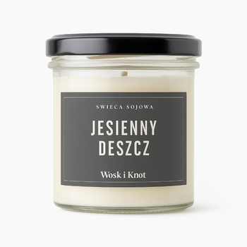 Wosk&Knot Świeca Sojowa - Jesienny Deszcz, 250g