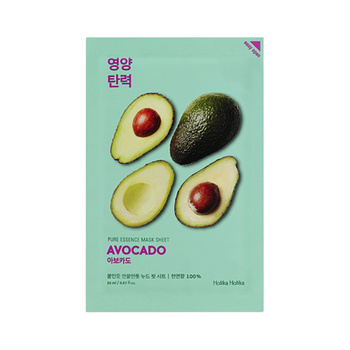 Holika Holika Pure Essence Mask Sheet - Avocado 23ml - nawilżająca i przywracająca elastyczność maska w płachcie z ekstraktem z awokado