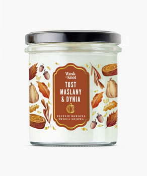 Wosk&Knot Świeca Sojowa - Tost Maślany & Dynia, 250g