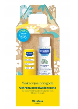 Mustela Sun Zestaw Wakacyjna Przygoda – Sztyft SPF 50+, 9ml + Żel do Mycia dla Dzieci, 100ml