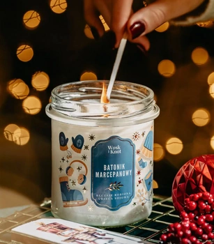 Wosk&Knot Świeca Sojowa - Batonik Marcepanowy, 250g