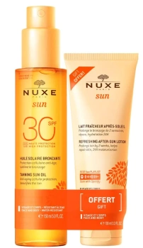 NUXE Sun Zestaw Olejek do Opalania SPF30 + Balsam po Opalaniu, 150ml+100ml