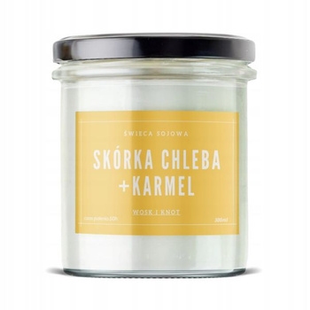 Wosk&Knot Świeca Sojowa - Skórka Chleba + Karmel, 300ml