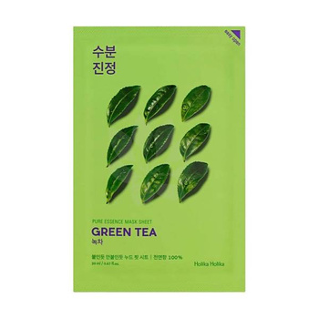 Holika Holika Pure Essence Mask Sheet – Green Tea – Kojąco-Oczyszczająca Maska w Płachcie z Ekstraktem z Zielonej Herbaty, 23 ml