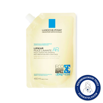 LA ROCHE-POSAY Lipikar AP+ Olejek myjący do ciała, opakowanie uzupełniające Refill - 400ml