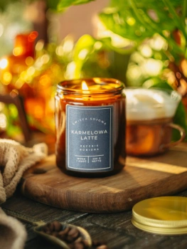 Wosk i Knot świeca sojowa Karmelowa Latte 200g