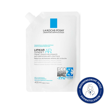 LA ROCHE-POSAY Lipikar Syndet AP+ Ultradelikatny krem myjący do ciała, opakowanie uzupełniające Refill - 400ml