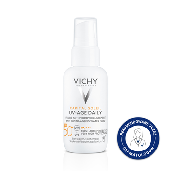 VICHY CAPITAL SOLEIL UV AGE SPF50+ Fluid Przeciw Fotostarzeniu się Skóry, 40ml