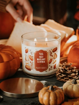 Wosk i Knot świeca sojowa Tost maślany&Dynia 350g