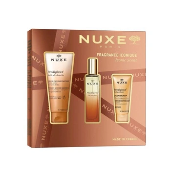 NUXE Prodigieux Zestaw – Olejek pod Prysznic, 100ml + Perfumy, 30 ml + Mleczko do Ciała, 30ml 
