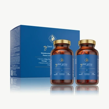 MyBestGenius 1 i 2 - Wsparcie Mózgu, Wzorku i Koncentracji, 120 sztuk  | KRÓTKA DATA: 03/2026r. 