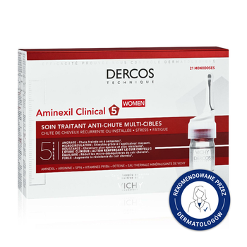 VICHY Dercos Aminexil Clinical - Kuracja Przeciw Wypadaniu, 5x21 ampułek