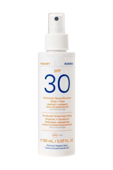 Korres Yoghurt Emulsja do ciała i twarzy spf 30 spray, 150ml