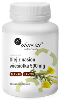 Aliness Olej Z Nasion Wiesiołka 500 mg 90 kaps.