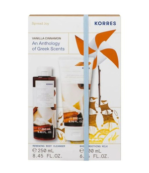 Korres Zestaw Vanilla&Cinnamon Żel pod Prysznic, 250ml + Mleczko do Ciała, 200ml