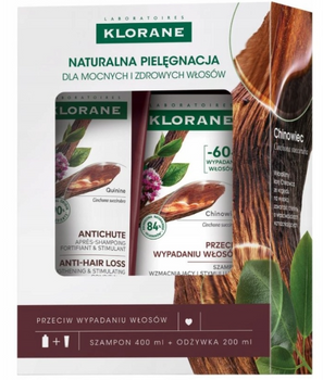 Klorane Chinina Zestaw Przeciw Wypadaniu Włosów – Szampon, 400 ml + Odżywka, 200 ml